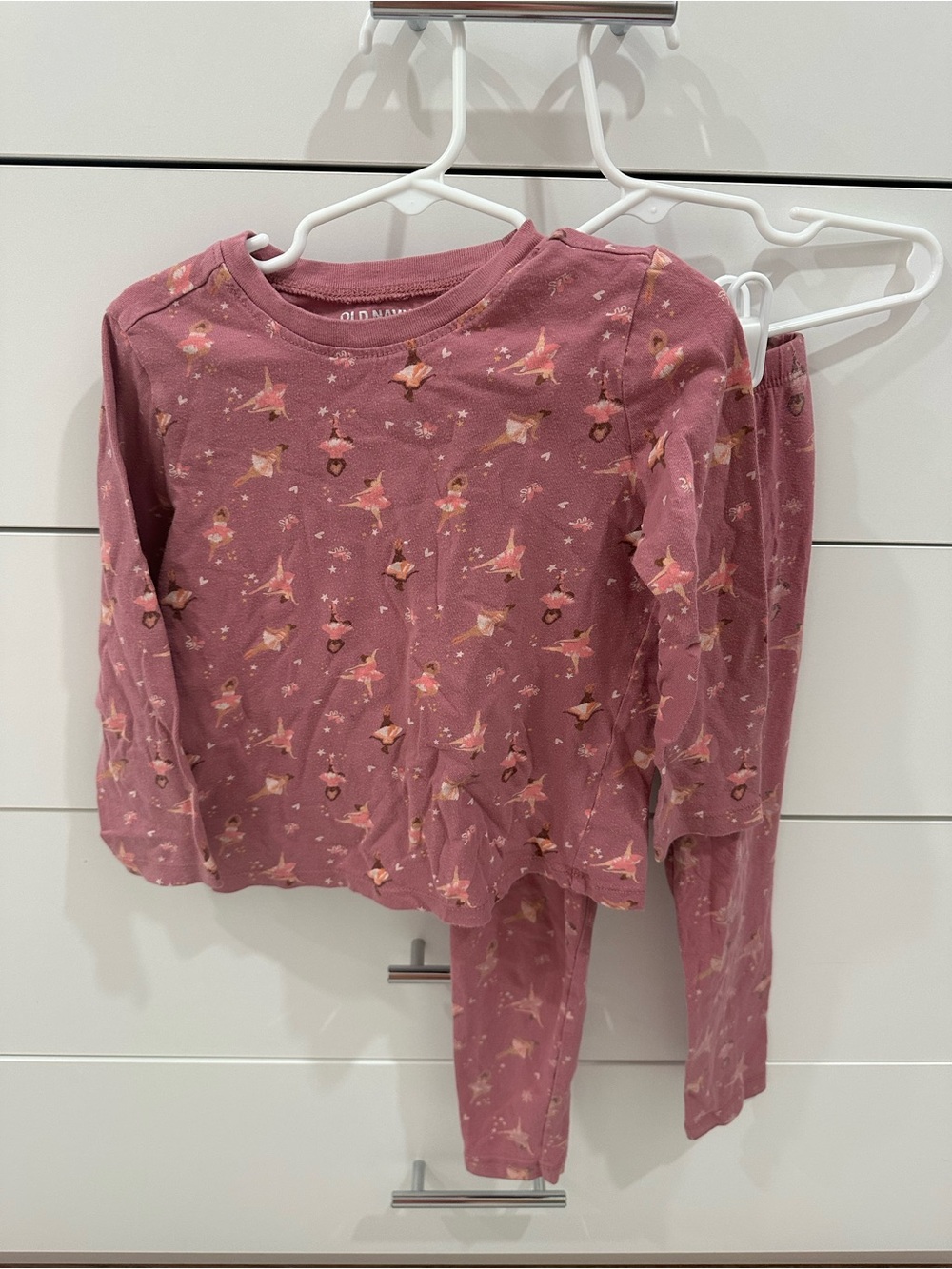 Old Navy Girls Ballet Pattern Two-Piece Pajama Set Size 5T